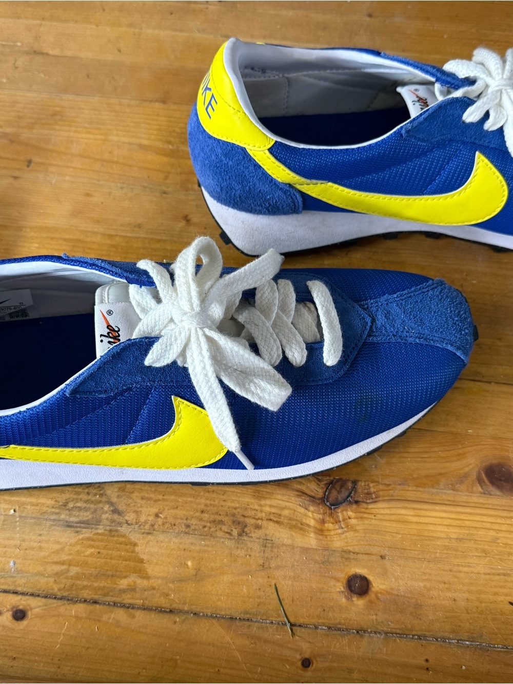 Nike Blue and Yellow Retro Runner Sneakers